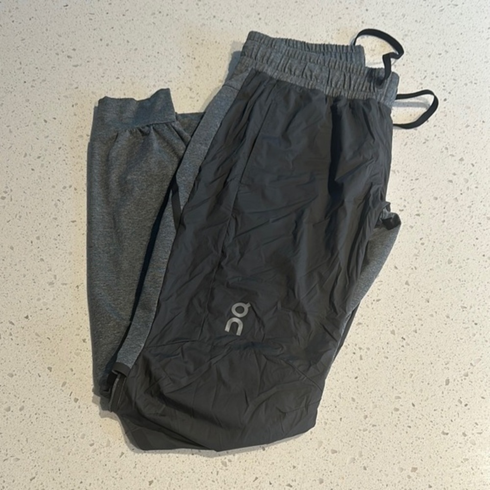 On Running Black and Gray Running Jogger Pants